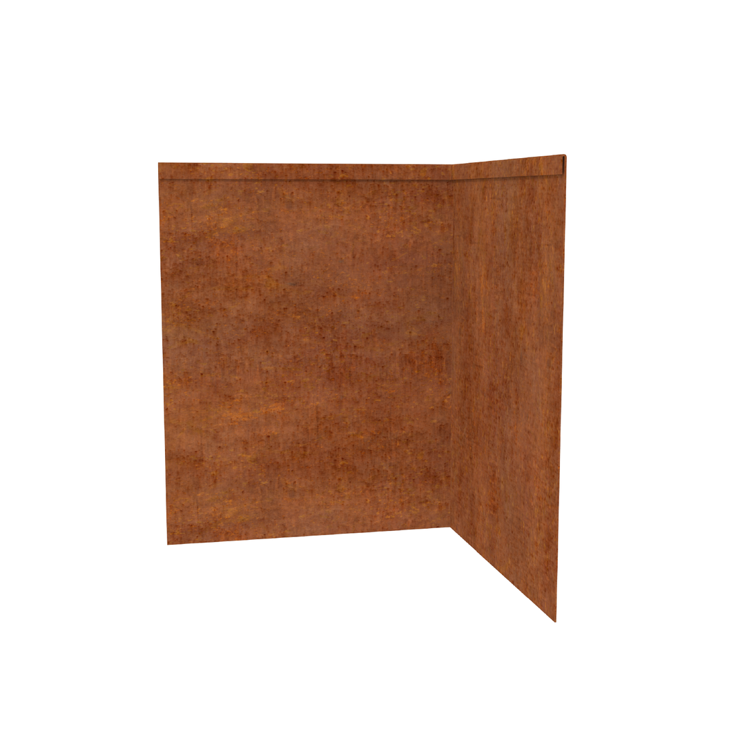 Corten Steel Corner Inside 390mmH x 610mmW - 2.50mm Gauge