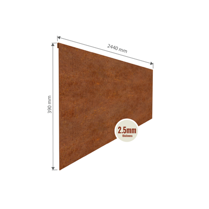 Corten Steel Garden Edging 390mmH x 2440mmW - 2.50mm Gauge