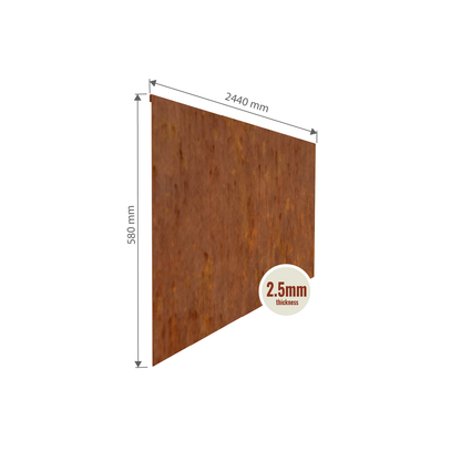 Corten Steel Garden Edging 580mmH x 2440mmW - 2.50mm Gauge