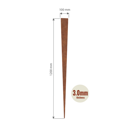 Corten Steel Stakes 1200mmH - 3.00mm Gauge