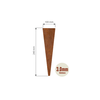 Corten Steel Stakes 240mmH - 3.00mm Gauge