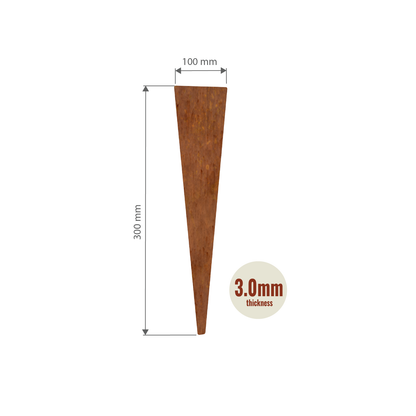Corten Steel Stakes 300mmH - 3.00mm Gauge