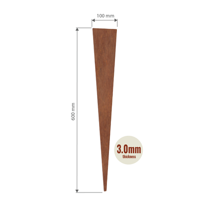 Corten Steel Stakes 600mmH - 3.00mm Gauge