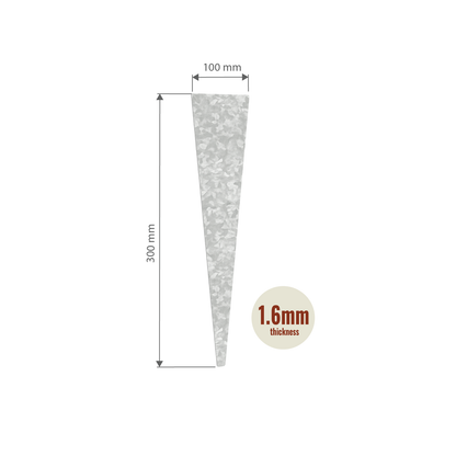 Galvanised Steel Stakes 300mmH - 1.60mm Gauge