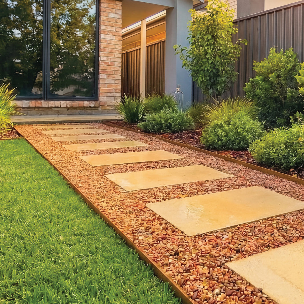 Corten Steel Garden Edging 75mmH x 2440mmW - 1.60mm Gauge