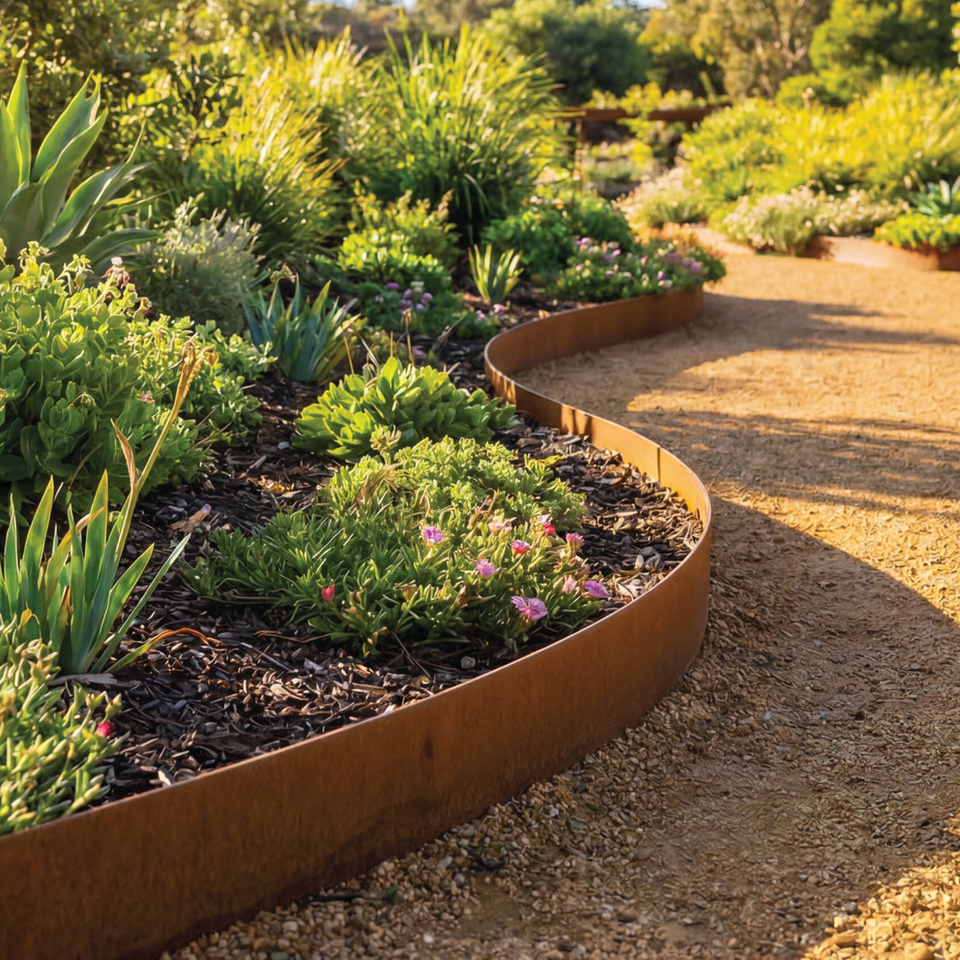 Corten Steel Garden Edging 185mmH x 2440mmW - 1.60mm Gauge