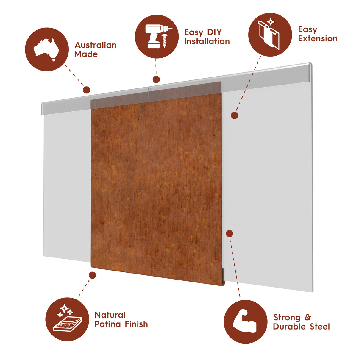 Features and benefits of TerraForm Edging 185mm corten steel inside corner.