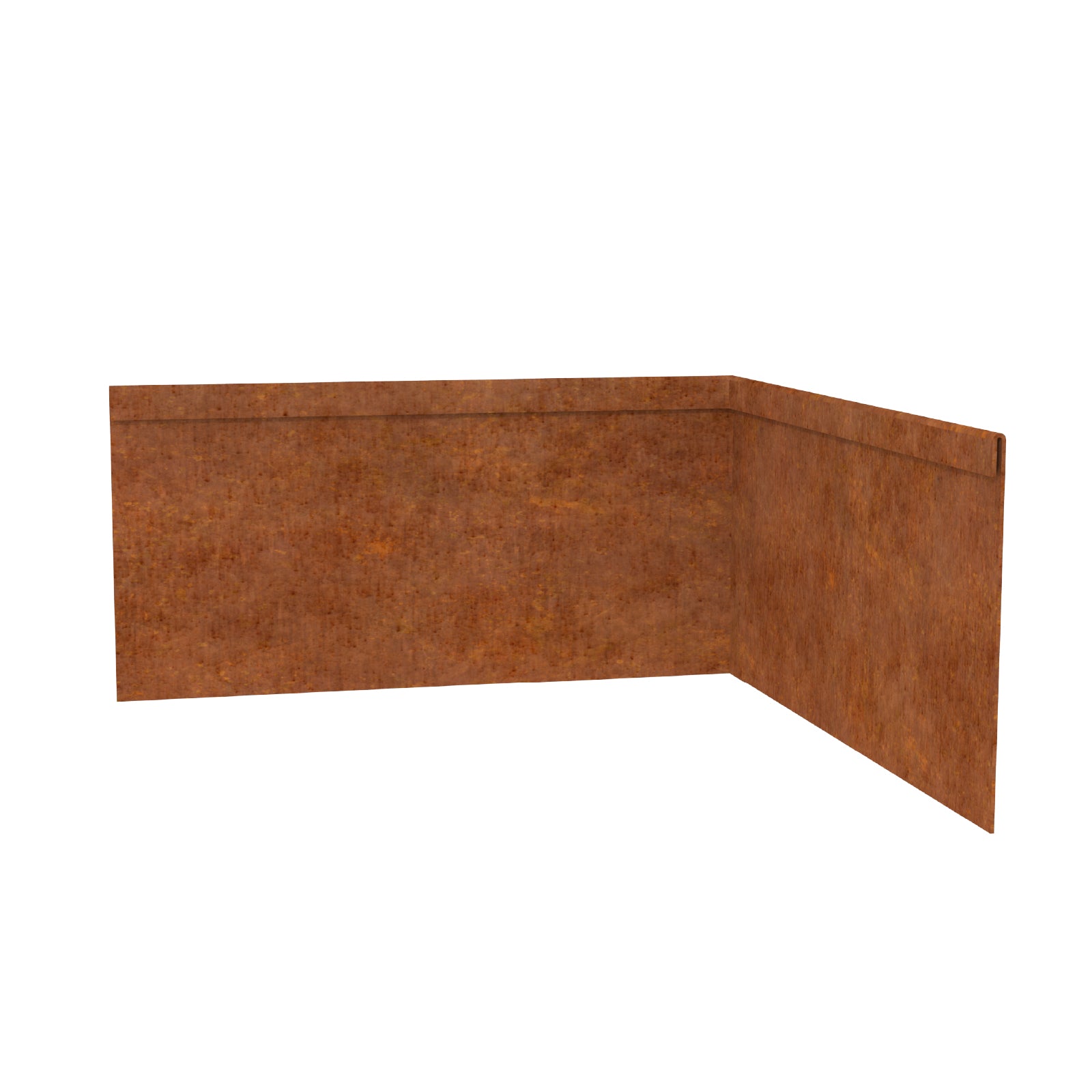 TerraForm Edging corten steel inside corner piece , 150 mm high × 610 mm wide.