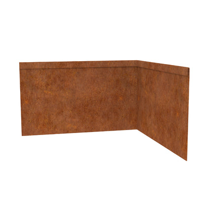 TerraForm Edging corten steel inside corner piece , 185 mm high × 610 mm wide.