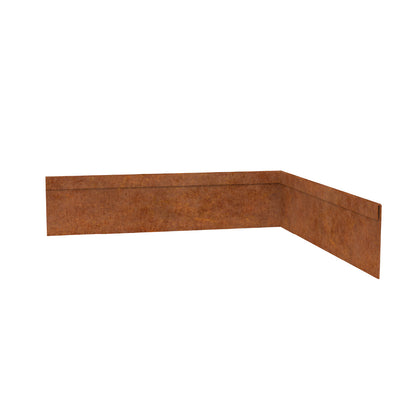 TerraForm Edging corten steel inside corner piece , 75 mm high × 610 mm wide.