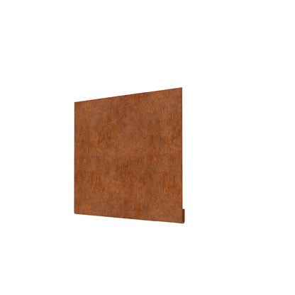 TerraForm Edging corten steel connector, 150 mm high × 200 mm wide.