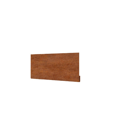 TerraForm Edging corten steel connector, 75 mm high × 200 mm wide.